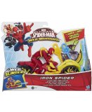 IRON-SPIDER AVEC SA MOTO LANCE-TOILE - SPIDERMAN WEB SLINGERS - SPIDER-MAN - HASBRO - B2660