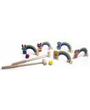 JEU DE CROQUET EN BOIS ARC EN CIEL DES ANIMAUX - JEU D'ADRESSE ENFANT - BS TOYS