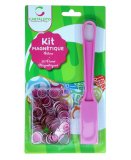 KIT BATON MAGNETIQUE ROSE + 100 PIONS DE LOTO - RAMASSE JETONS - CARTALOTO