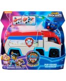 LA SUPER PAT PATROUILLE LE FILM : CAMION PAW PATROLER TRANSFORMABLE + VOITURE DE CHASE - FIGURINE CHIEN - VEHICULE DE LUXE - PAW PATROL THE MIGHTY MOVIE