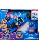 LA SUPER PAT PATROUILLE LE FILM : DELUXE VOITURE POLICE CHASE SON ET LUMIERE 38CM - FIGURINE CHIEN - VEHICULE 2 EN 1 - PAW PATROL THE MIGHTY MOVIE