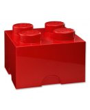 LEGO BOITE DE RANGEMENT 4 PLOTS ROUGE - BRIQUE DE RANGEMENT LEGO