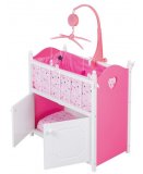 LIT POUPON EN BOIS AVEC ARMOIRE, MOBILE ET LITERIE - MOBILIER POUPEE - ACCESSOIRE