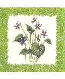 LOT DE 10 SERVIETTES EN PAPIER FLEUR : GENTIANE BLEU - SERVIETTAGE