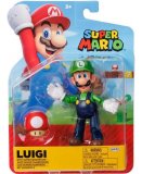 LUIGI AVEC SUPER CHAMPIGNON : FIGURINE SUPER MARIO 11 CM - FIGURINE NINTENDO ARTICULE - JAKKS