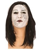 MASQUE LATEX FEMME ZOMBIE CHEVEUX NOIRS ADULTE - HALLOWEEN, HORREUR