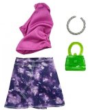 MATTEL - HJT19 - HABIT BARBIE - ACCESSOIRE POUPEE - JUPE VIOLET + SAC A MAIN + COLLIER - VETEMENT POUPEE