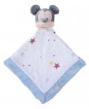 MICKEY LA SOURIS DOUDOU PLAT LANGE BLANC ET BLEU 40 X 40 CM - PELUCHE DISNEY - NICOTOY