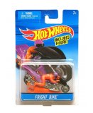 MOTORCYCLE FRIGHT BIKE - HOT WHEELS - MOTO ORANGE ET VIOLET - MINIATURE AVEC FIGURINE - MATTEL - CGC14