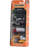 PACK DE 5 VEHICULES MATCHBOX : MBX CONSTRUCTION III - MATTEL - HFH05 - SET VOITURES MINIATURES - CAMION - PELLETEUSE 