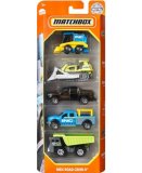 PACK DE 5 VEHICULES MATCHBOX : MBX ROAD CREW II - MATTEL - HFH09 - SET VOITURES MINIATURES - CAMION