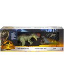 PACK JURASSIC WORLD : DINOSAURE VELOCIRAPTOR BLUE YANGCHUANOSAURUS + OWEN + MOTO - FIGURINE - DINO - MATTEL HLP79