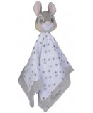 PANPAN DOUDOU PLAT LANGE BLANC ET GRIS 39 X 39 CM - PELUCHE DISNEY LAPIN GRIS - NICOTOY