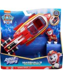 PAT PATROUILLE AQUA PUPS : MARCUS ET SON SOUS-MARIN DAUPHIN - FIGURINE CHIEN - VEHICULE DE LUXE - PAW PATROL - SPIN MASTER - 20140362