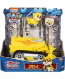 PAT PATROUILLE KNIGHTS RESCUE : RUBEN ET SON BULLDOZER - FIGURINE CHIEN - VEHICULE DE LUXE - PAW PATROL - SPIN MASTER - 20135920