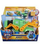 PAT PATROUILLE LE FILM : ROCKY AVEC SON CAMION DE RECYCLAGE TRANSFORMABLE - FIGURINE CHIEN - VEHICULE DE LUXE - PAW PATROL - SPIN MASTER - 20133390