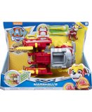 PAT PATROUILLE MARCUS AVEC CAMION POMPIER TRANSFORMABLE - FIGURINE CHIEN - PAW PATROL MIGHTY PUPS SUPER PAWS - SPIN MASTER