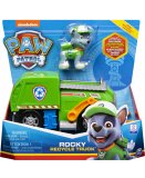 PAT PATROUILLE ROCKY AVEC CAMION POUBELLE - FIGURINE CHIEN - PAW PATROL - SPIN MASTER 