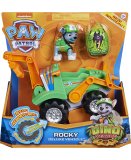 PAT PATROUILLE ROCKY AVEC SON CAMION DE RECYCLAGE + DINOSAURE MYSTERE - FIGURINE CHIEN - PAW PATROL DINO RESCUE