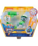 PAT PATROUILLE ROCKY AVEC SON ET SAC A DOS TRANSPORTABLE - FIGURINE CHIEN - PAW PATROL THE MOVIE - SPIN MASTER - 20130317
