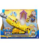 PAT PATROUILLE RUBEN ET SON GRAND BULLDOZER DELUXE TRANSFORMABLE + 3 FIGURINES CHIEN - PAW PATROL THE MOVIE - SPIN MASTER