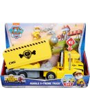 PAT PATROUILLE  X-TREME TRUCK PUPS : RUBEN ET SON CAMION CHANTIER TRANSFORMABLE AVEC SON - 2 EN 1 - FIGURINE CHIEN - VEHICULE DE LUXE - PAW PATROL