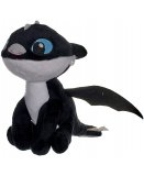 PELUCHE BEBE DRAGON NOIR FLECHE 37 CM YEUX BLEU - PELUCHE LICENCE DRAGONS
