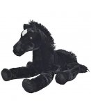 PELUCHE CHEVAL COUCHE NOIR FLOPPY 61 CM - ANIMAUX DE LA FERME - NICOTOY