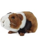 PELUCHE COCHON D'INDE BLANC BRUN ET NOIR 18 CM - LIVING NATURE 