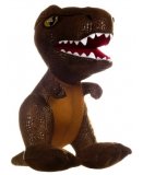 PELUCHE DINOSAURE T-REX BRUN 30 CM - TYRANNOSAURE REX - JURASSIC WORLD - PELUCHE LICENCE