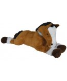 PELUCHE GEANTE CHEVAL COUCHE BRUN 1M10 - ANIMAUX DE LA FERME - NICOTOY