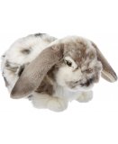 PELUCHE LAPIN GRIS AUX OREILLES TOMBANTES 27 CM - CLASSIC ANIMAUX DE LA FERME - LIVING NATURE 