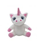 PELUCHE LICORNE BLANCHE ASSISE 36 CM - ANIMAUX FANTASTIQUE - WILD PLANET - K7871