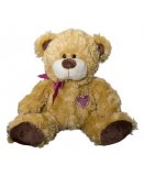 PELUCHE OURS AVEC RUBAN ROSE 36 CM - WILD PLANET - K7536