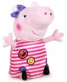 PELUCHE PEPPA PIG TENUE SMILEY  31 CM - PELUCHE LICENCE PEPPA LE COCHON