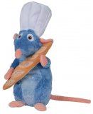 PELUCHE RAT REMY CHEF DE CUISINE AVEC BAGUETTE DE PAIN 33 CM - RATATOUILLE - NICOTOY - PELUCHE LICENCE DISNEY