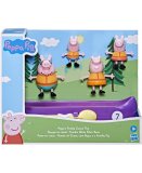 PEPPA LE COCHON ET SA FAMILLE VOYAGE EN CANOE - 5 PIECES - FIGURINES PEPPA PIG - MINI UNIVERS