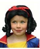 PERRUQUE ENFANT BLANCHE-NEIGE - ACCEESOIRE COSTUME - PERRUQUE NOIR - DEGUISEMENT