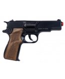 PISTOLET POLICE 8 COUPS EN METAL ET PLASTIQUE NOIR - GONHER - 125N