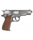 PISTOLET POLICE METAL ARGENT GRIS 8 COUPS GOLD COLLECTION - GONHER - ACCESSOIRE DEGUISEMENT