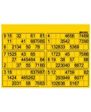 PLAQUE DE 6 GRILLES DE LOTO RIGIDE 1,5MM JAUNE INTENSE - CARTONS LOTO - CARTALOTO