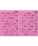 PLAQUE DE 6 GRILLES DE LOTO RIGIDE 1MM ROSE - CARTONS LOTO - LOTOQUINE