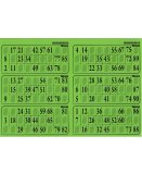 PLAQUE DE 6 GRILLES DE LOTO RIGIDE 1MM VERT MENTHE - CARTONS LOTO - LOTOQUINE