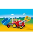 PLAYMOBIL 1.2.3 6964 FERMIER AVEC TRACTEUR ET REMORQUE