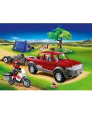 PLAYMOBIL FAMILY FUN 70116 PICK-UP ET MOTO AVEC TENTE