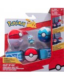 POKEMON CLIP 'N' GO : CEINTURE DU DRESSEUR AVEC POKE BALL ET DIVE BALL + FIGURINE TIPLOUF - BANDAI