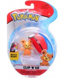 POKEMON CLIP 'N' GO : TEDDIURSA ET SA POKE BALL - POKEBALL - FIGURINE - TOMY - 37421