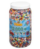 POT DE 13000 PERLES A REPASSER HAMA MIDI COULEURS ASSORTIES - 211-00