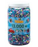 POT DE 13000 PERLES A REPASSER HAMA MIDI COULEURS ASSORTIES - 211-69