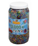 POT DE 13000 PERLES A REPASSER HAMA MIDI COULEURS ASSORTIES PAILLETEES - 211-54